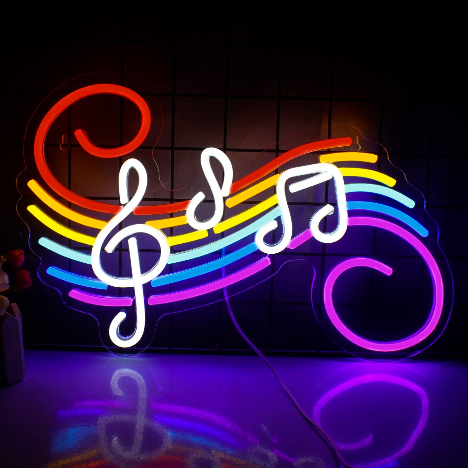 Lighting Decoration Wedding - لافتة نيون على شكل نوتات موسيقية