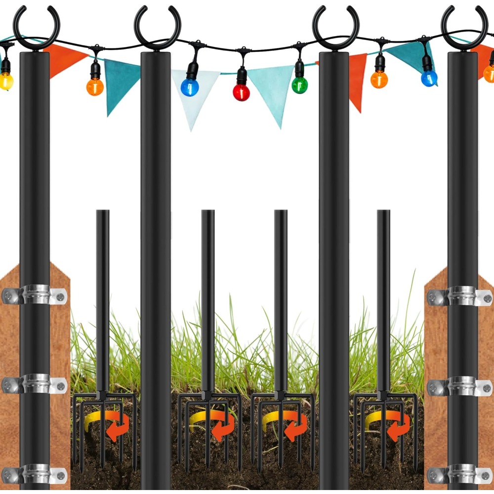 String Light Outdoor - Land·voi 4 عبوات من أقطاب الإضاءة