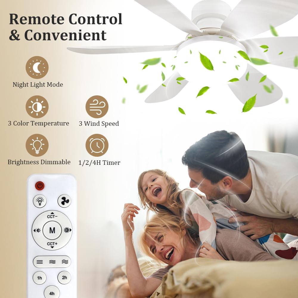 مروحة سقف صغيرة مع إضاءة LED و - مراجعة Lighting Design Decor وسعره