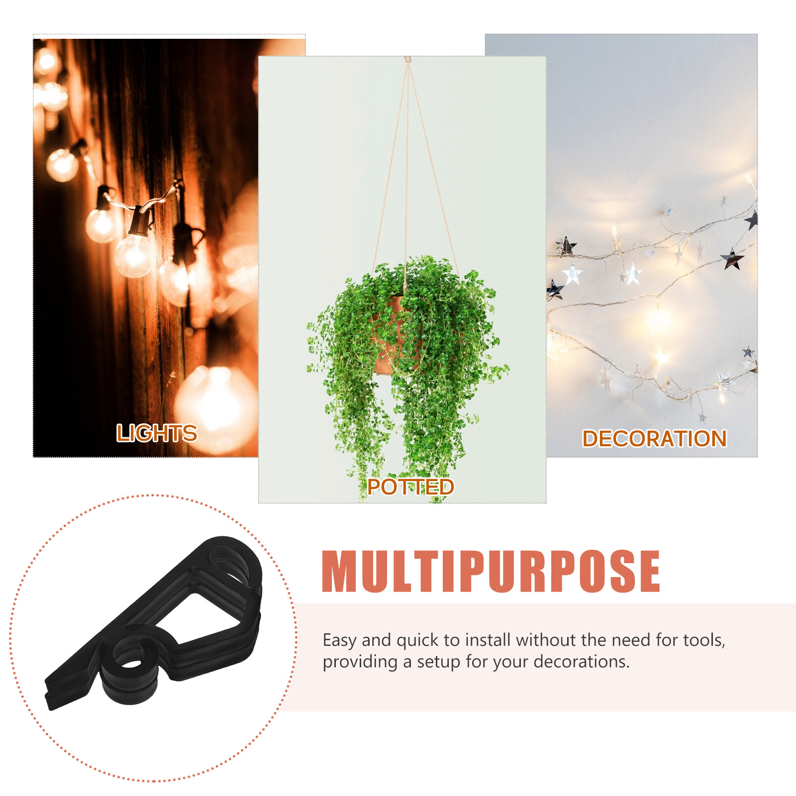 120 قطعة من خطافات التثبيت الب - مراجعة String Light Outdoor وسعره