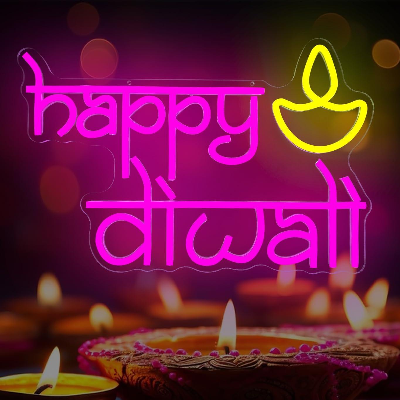 لافتة نيون لعيد ديوالي السعيد  - مراجعة Lighting Decoration For Diwali وسعره