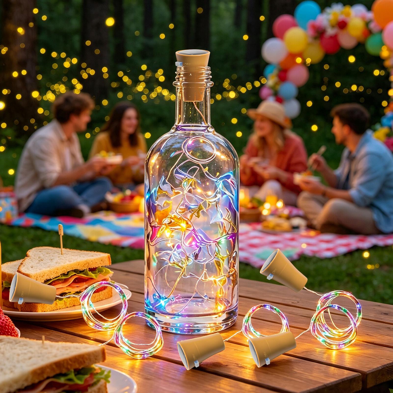 أضواء زجاجات النبيذ الشمسية LE - مراجعة String Light Outdoor وسعره