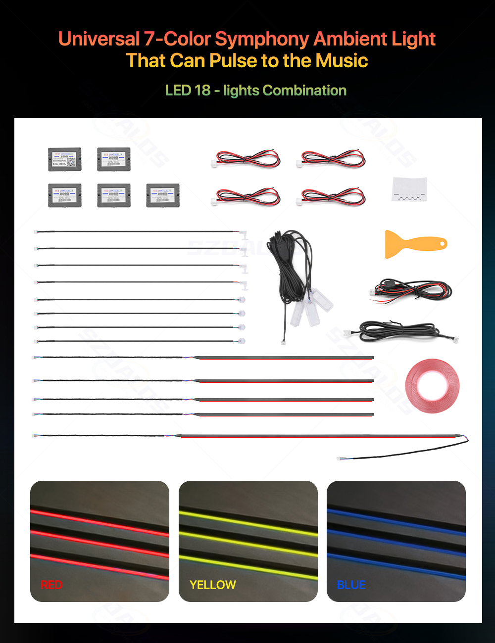 طقم إضاءة محيطة للسيارة الأكثر - مراجعة Ambient Led Strip وسعره