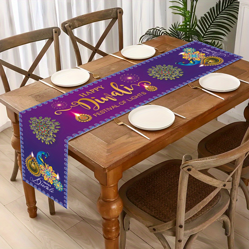 مفرش طاولة من الكتان لمهرجان د - مراجعة Lighting Decoration For Diwali وسعره