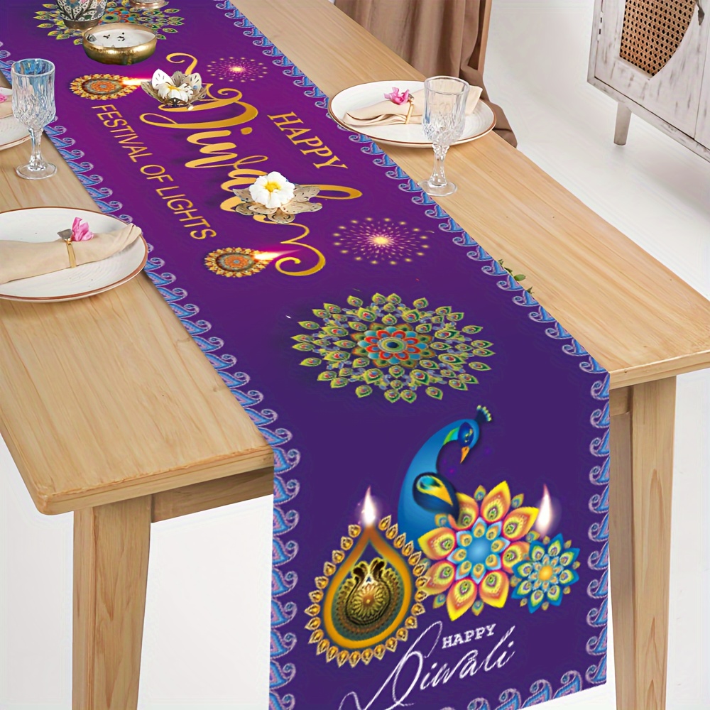 مفرش طاولة من الكتان لمهرجان د - مراجعة Lighting Decoration For Diwali وسعره