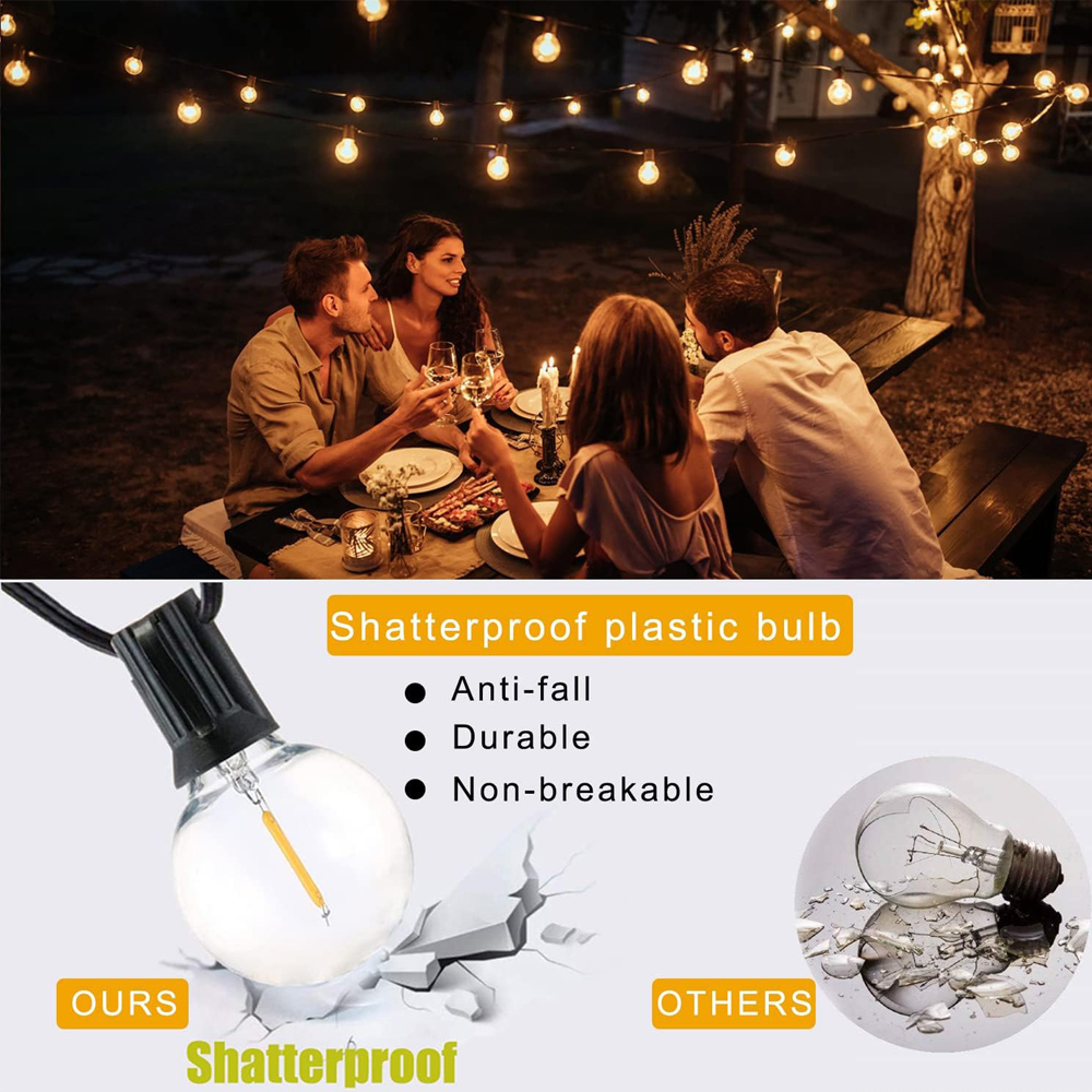 أضواء خيطية كروية G40 بطول 8 م - مراجعة String Light Outdoor وسعره