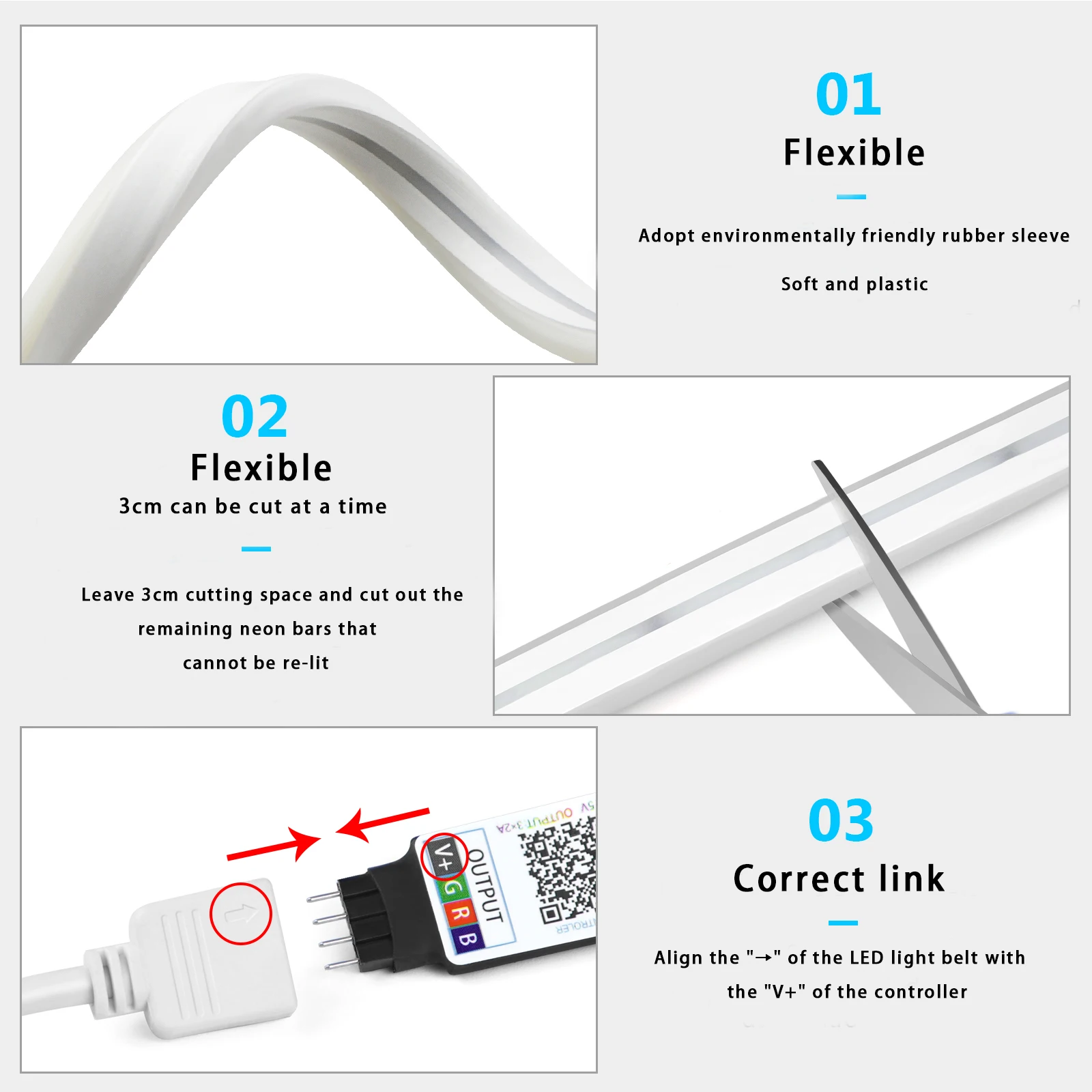 1-5 متر RGB LED شريط ضوء النيو - مراجعة Lighting Design Decor وسعره